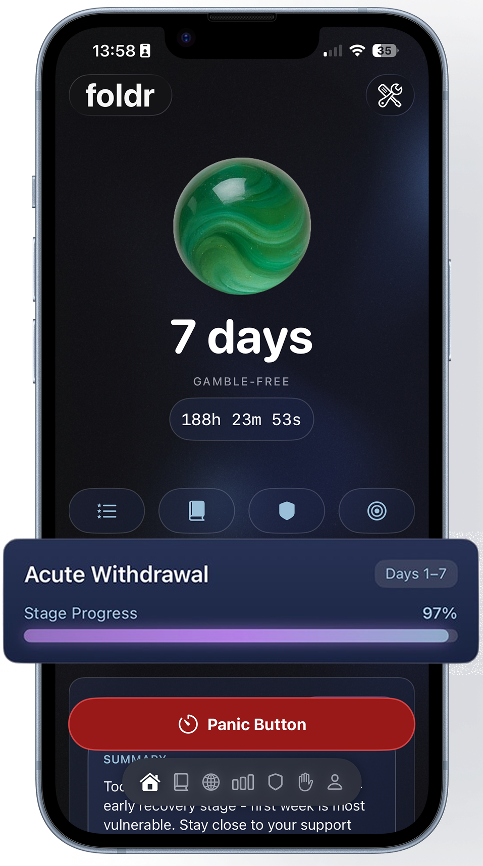 foldr Home Screen